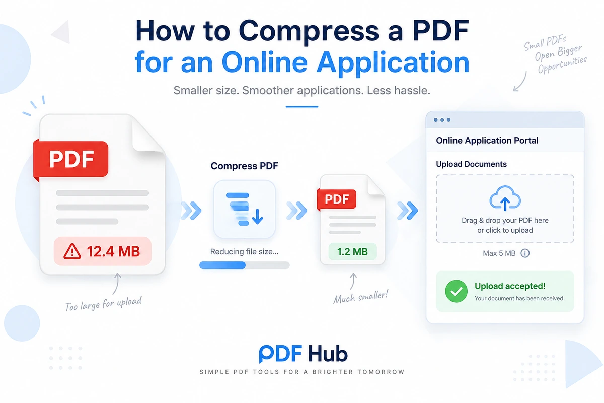 How to compress a PDF for an online application using PDF Hub