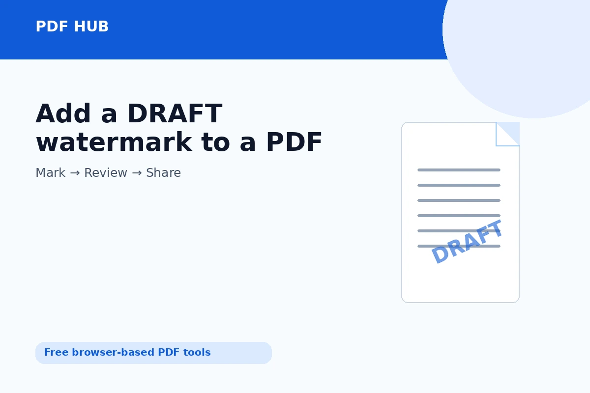 How to add a DRAFT watermark to a PDF online using PDF Hub