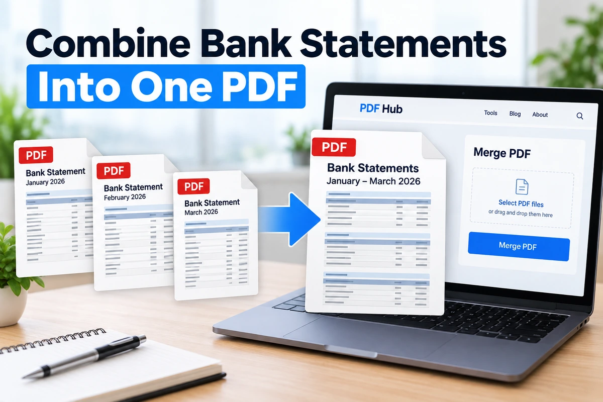 How to combine bank statement PDF files into one PDF online