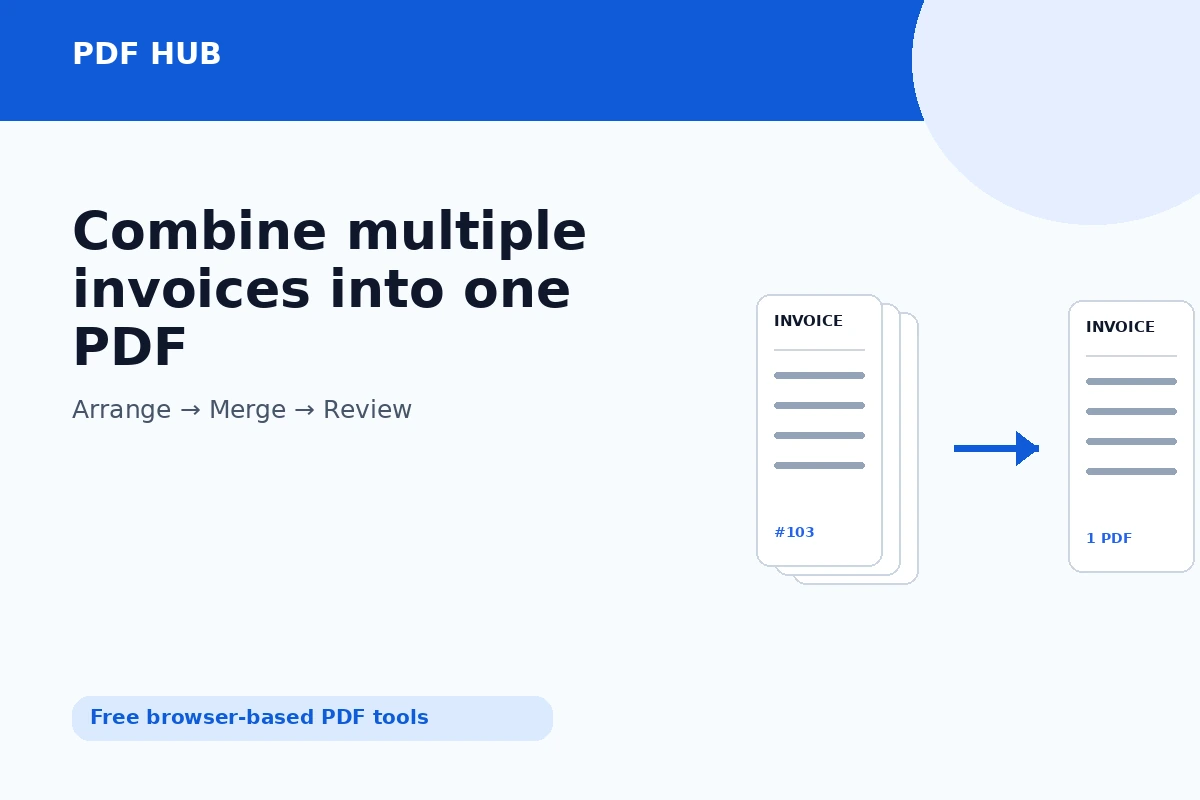 How to combine multiple invoices into one PDF online using PDF Hub